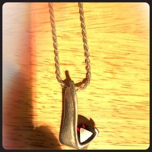 1950s sterling/garnet necklace